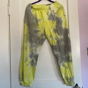 high rise tie dye yellow and grey sweatpants from target, brand “wild fable”